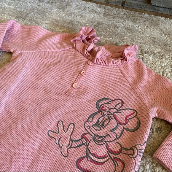 Disney Baby Girl Mickey Minnie Mouse Romper Waffle Cotton Snap Legs Pink: 24m - Picture 3 of 11